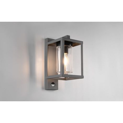 LUNGA APPLIQUE DA ESTERNO ANTRACITE CON SENSORE DI MOVIMENTO IP44 H. 33,5CM 1 LUCE ATTACCO E27 (1/5)