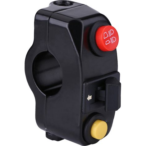 7/8"-Motorradlenkerschalter mit Hupe, Blinker, Abblend- und Fernlichtsteuerung – Schwarz, Lenkerschalter-Set (1/5)
