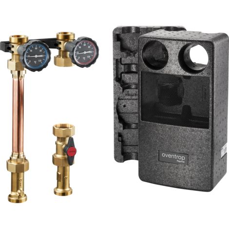 Oventrop – Système de raccordement chaudière Regumat S-180 DN 25 – Isolation thermique modulaire – 2 vannes à boisseau sphérique – Montage mural (1/5)