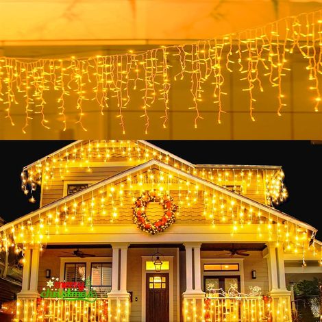 Guirlande Lumineuse Exterieure Noel,10M 400 LED Rideau Lumineux Noel Exterieur 8 Modes d'Eclairage,Etanche IP44 Guirlande Lumineuse Decoration Noel Exterieur pour Fenêtre,Balcon,Pergola,Fêtes