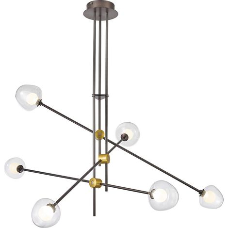 Italux Romily - Sospensione a sospensione moderna a LED caffè, bianco caldo 3000K 1800lm (1/3)
