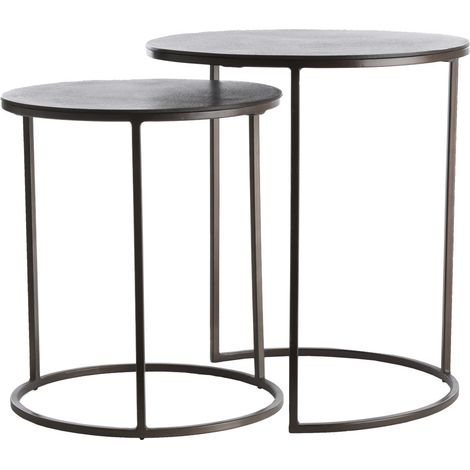Ensemble de tables d'appoint Light & Living TALCA marron foncé – (1/3)