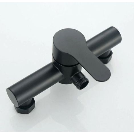 Schwarze Edelstahl-Badewannen-Duscharmatur, Duscharmatur für Badezimmer, Duschkopf, Wandmischbatterie, Starlight (1/4)