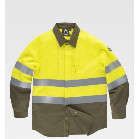Camisa ignífuga y antiestática de alta visibilidad, con cintas reflectantes y tejido Ripstop B8081 S (1/2)