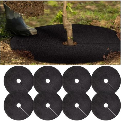 Lot de 10 Disques De Paillage des planteses, 32/42/52cm Tapis De Protection pour Arbres, Tapis De Protection Contre Les Mauvaises Herbes, pour Arbres, Fleurs, Aménagement, Lutter Contre (1/5)