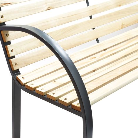 Banc de jardin en bois et structure acier (1/5)