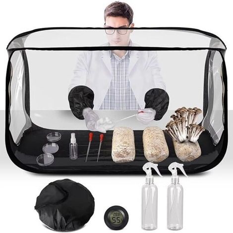 Tente de culture de champignons en caisson d'air statique - Grande station de travail propre 38x20x25 pouces (1/5)