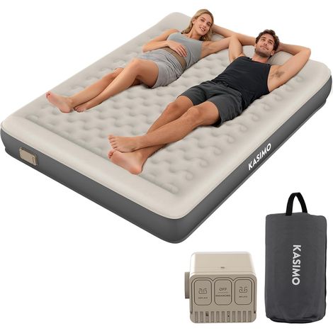 2 Person Inflatable Mattress, Built-in Wireless Electric Pump, TPU Material Inflatable Mattress, Quick Inflating 3 Min, Inflatable Bed 150 x 190 x 22 cm for Camping and Guests (1/5)