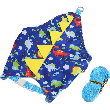 Vêtements pour animaux avec laisse, disponibles en quatre saisons, en flanelle de polyester respirante, motif dinosaure mignon, déguisement d'Halloween pour animaux, taille S, dinosaure bleu (1/5)