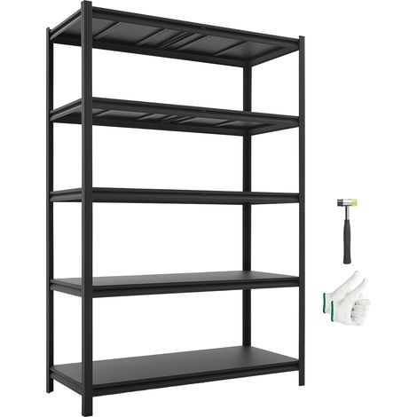 VEVOR Etagere de Rangement, 5 Niveaux Reglables, Etagere Charge Lourde Modulable 1230x522x1813 mm, Capacite de Charge Totale 1360,8 kg, Rayonnage Metallique pour Atelier, Garage, Entrepot et Cave (1/5)