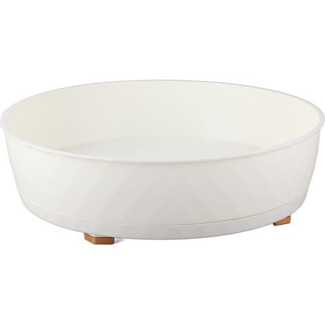 Plateau Tournant de Cuisine 360° Anti-Dérapant Multifonction Organiseur d'Épices pour Armoire Garde-Manger Réfrigérateur Plan de Travail Blanc (1/5)