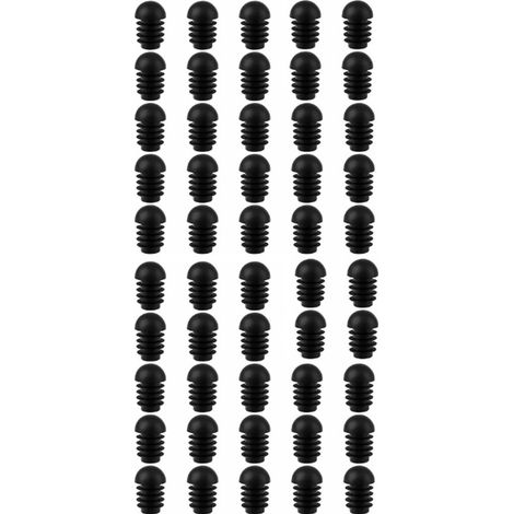 Cache-jambes pour chaises - 50 pièces - 19 mm - Protections de pieds de chaise - Protection de sol - Rond - plastique - noir - pour pieds de chaise pour protéger les meubles (1/5)
