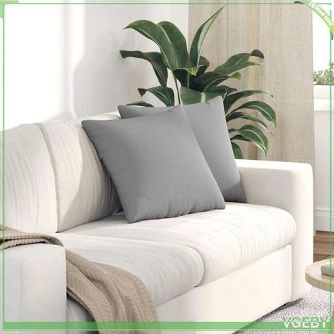 42013924 Coussins de canapé 2 pcs Gris nuage 45 x 45 cm tissu (1/5)