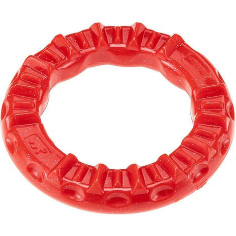 Anneau dentaire pour chien, petit anneau pour l'hygiène bucco-dentaire. Goût viande. Peut être rempli de croquettes ou de friandises. Forme S, goût viande. (1/5)
