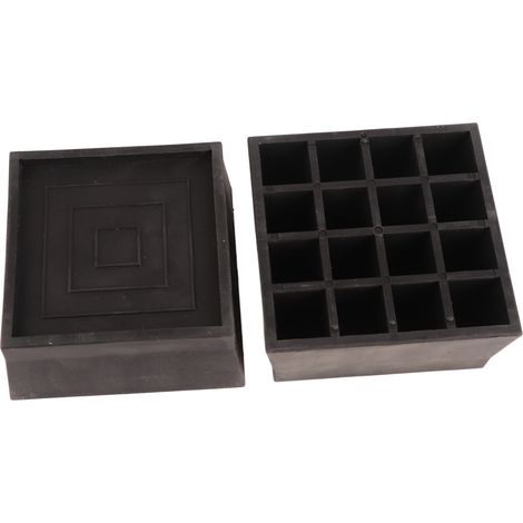Rehausseur de meuble empilable de 5 cm en TPU carré, rehausseur de bureau robuste, imperméable et antidérapant, noir, rehausseur de lit (1/5)