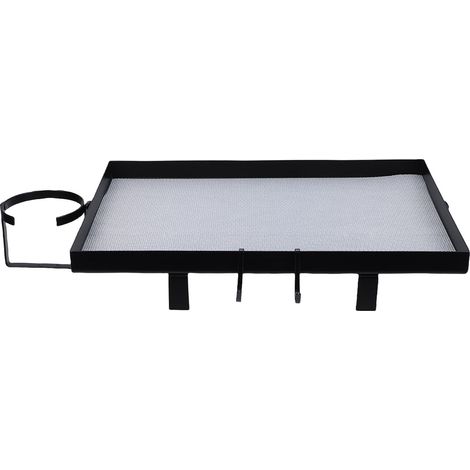 Clip-on Bedside Shelf with Cup Holder and Hooks, Carbon Steel Nightstand for University Dorm Room, Bed Tray Storage (1/5)
