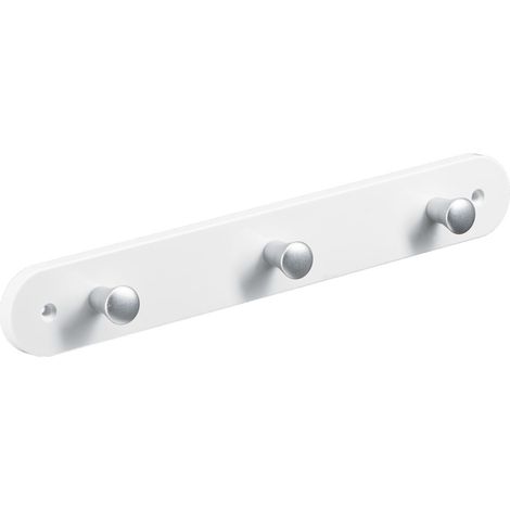 Hettich Garderobenleiste 3 Haken 28,0 x 4,0 x 0,8 cm weiß Hakenleisten