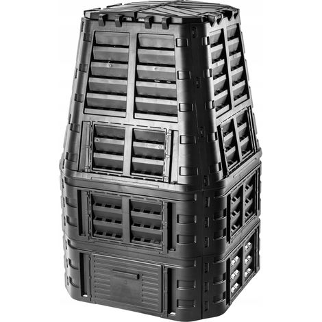 KADAX Compostador de Jardín 1000L, Una Solución Ecológica y Práctica para Transformar Tus Residuos Orgánicos en Fertilizante Natural, Contenedor de Compost (Negro) (1/5)