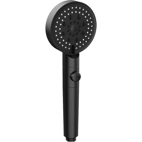 Cabezal de ducha de alta presión y bajo consumo de agua, cabezal de ducha ajustable con 6 modos, cabezal de ducha antical con apagado automático, fácil de instalar (Negro) (1/4)