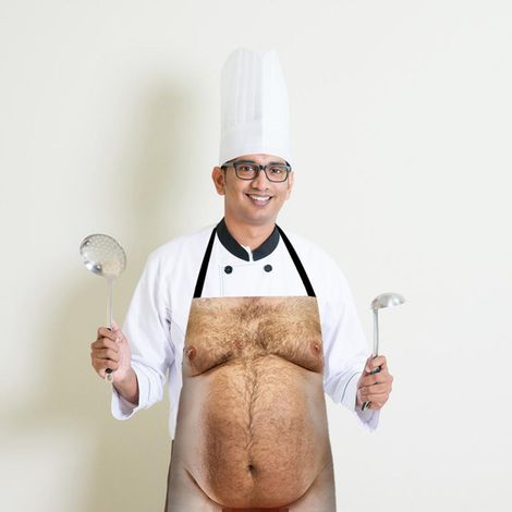 Tabliers de cuisine humoristiques pour hommes, tabliers imprimés amusants pour barbecue, tablier 3D (1/5)