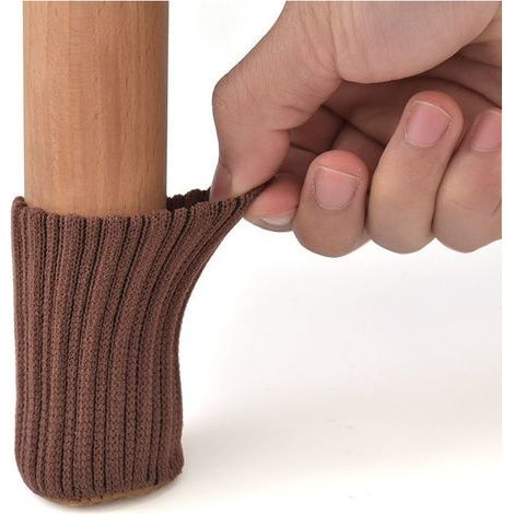 24 fundas antideslizantes para patas de silla, previenen arañazos y reducen el ruido, (marrón) 74 cm (1/5)