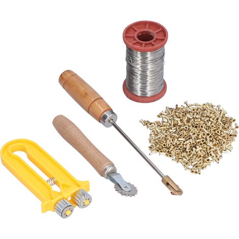 Kit d'outils pour apiculture débutant : outil à enfiler le fil, tendeur de fil de ruche avec œillets en cuivre, fils de fer (1/5)