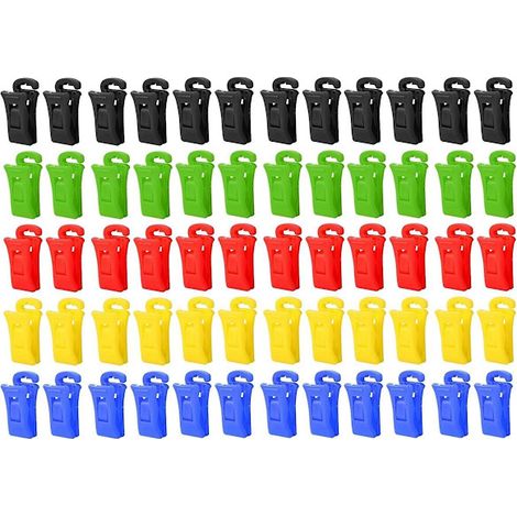 60 pinces à chaussettes pour lave-linge et sèche-linge, pinces à chaussettes avec crochets, support à chaussettes pour lave-linge, sèche-linge (1/5)