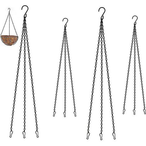 Cadenas para colgar, gancho en S, mosquetón ajustable, accesorio de jardín, para cesta de flores (1/5)