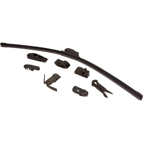 Essuie-glace avant 600 mm – Balai d'essuie-glace plat – 8 adaptateurs inclus – Compatible avec plusieurs modèles de véhicules