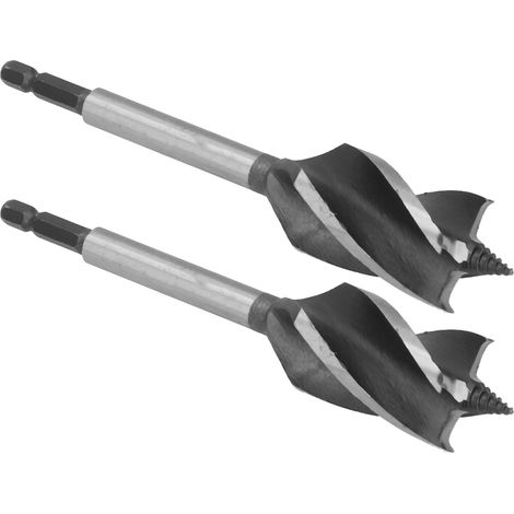 Lot de 2 forets à bois, scie cloche pour métal, mèche à tarière, 4 rainures, queue hexagonale, 30 mm (1/5)