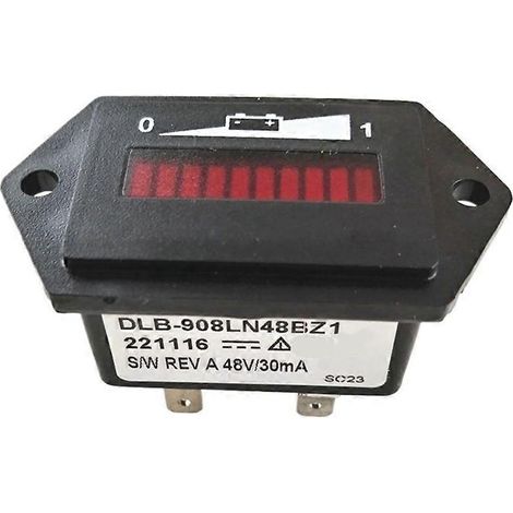 Medidor romboidal para carros de golf eléctricos, montacargas, pantalla de potencia para equipos con batería de plomo-ácido de 48 V 101814201-1 (1/5)