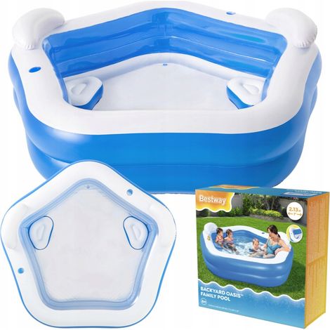 Bestway Piscina Hinchable 2 Camaras Family 213x206x69 cm +6 Años Jardin 54153