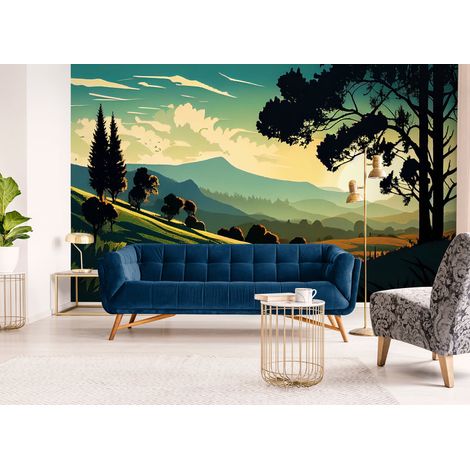 Papier Peint Paysage - Éclat du crépuscule - 150 x 250 cm (1/2)