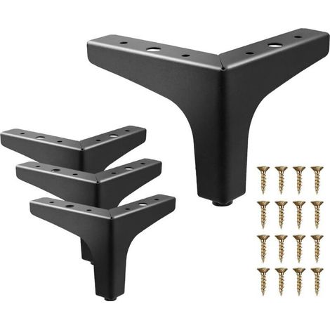 Dreieckige Metallmöbelfüße – 4 Stück, 10 x 9,2 cm, schwarz, für Schränke oder Kommoden – universeller Ersatz