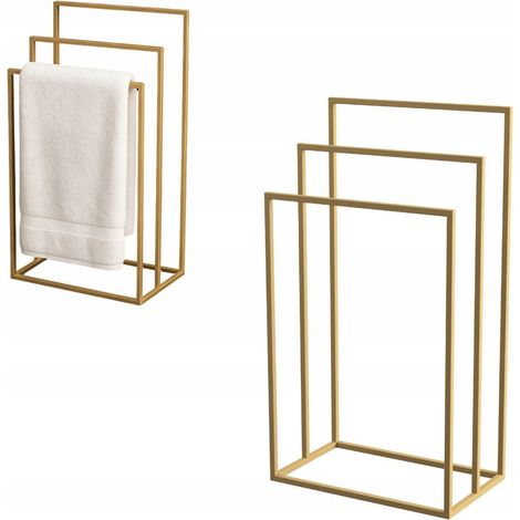 Toallero metálico para loft, color dorado Nancy L 50x23x92 (1/5)
