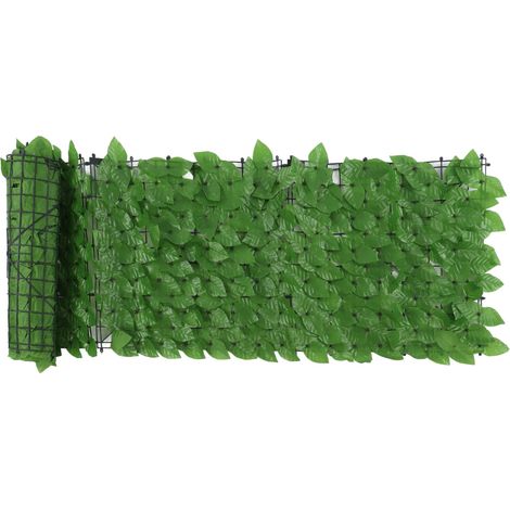 Haie artificielle de feuilles artificielles, empêche la chute des feuilles, clôture décorative pour balcon ou cour, vert émeraude, Epipremnum Aureum, feuilles de 0,5 x 3 mètres (1/5)