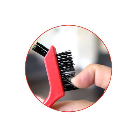 Wire Brush Set - Brass Nylon Stainless Steel Bristles - Curved Ergonomic Handle - Rust Dirt Paint Cleaning - 3 Pieces (1/4)
