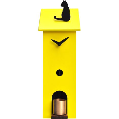 Orologio da Parete 13x37x11cm Pirondini Italia Solitario Giallo Zolfo (1/3)