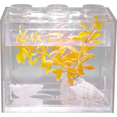 Mini aquarium, aquarium de table transparent, boîte aquarium décorative pour bureau ou table basse (1/5)