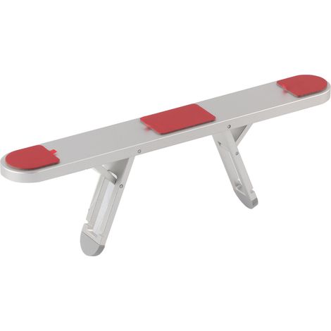 Support pour ordinateur portable portable, pliable et réglable en hauteur, avec pieds en caoutchouc élégants, idéal pour la maison et le bureau (PC/tablette), couleur argent. (1/5)