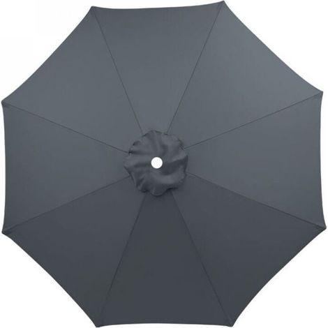 (Gris) Housse de rechange pour parasol 3 m imperméable, résistante aux UV, tissu de remplacement, lavable, respirante (1/4)