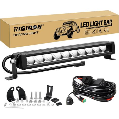 12 Pouces 30 cm 30W 3000LM Slim Barre de Led 4x4 avec 12v faisceau kit, Straight light bar, Barres lumineuse leds pour offroad Véhicules Voiture camions ATV UTE SUV, 6000K feu antibrouillard (1/5)