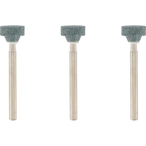 Juego de 3 muelas abrasivas de carburo de silicio, diámetro 10,3 mm, forma de corona, para piedra, vidrio y cerámica (1/4)