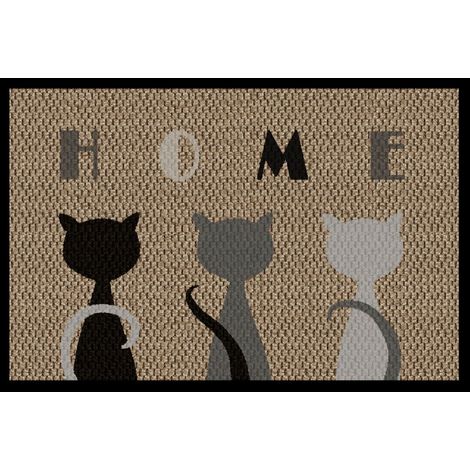 TAPIS VELVET DESSIN 3 CHATS 45X75 MERCURY 002393-1