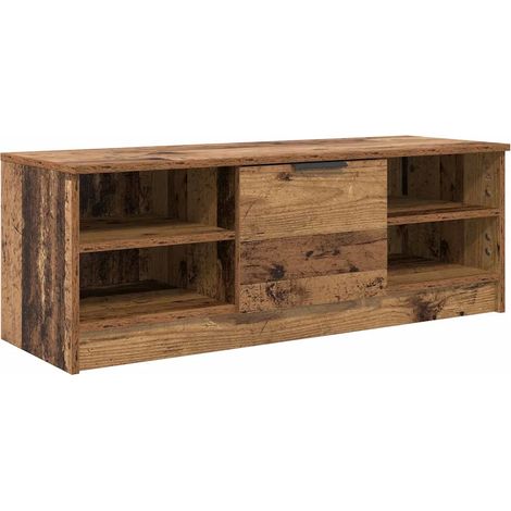 Mueble de TV moderno y minimalista con elegante espacio de almacenamiento 102 x 35 x 36 cm en madera antigua 020052687 (1/5)