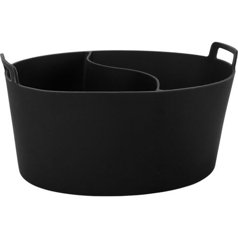 Wiederverwendbarer Kochbeutel aus lebensmittelechtem Silikon, auslaufsicher, hitzebeständig, mit Topfteiler, schwarz (1/5)