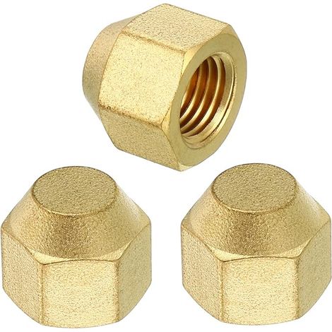 Femelle 1/4" Laiton Joint Bouchon SAE Flare 45° Hex 3 Paquet (1/5)