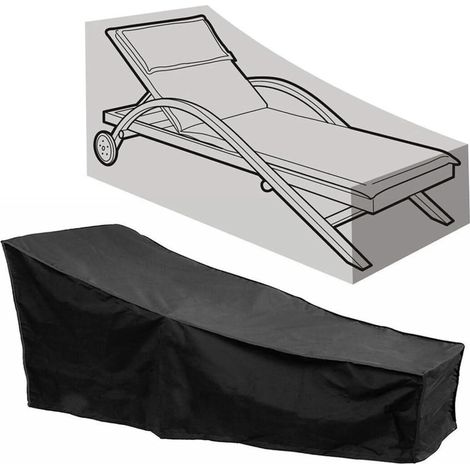 Housse de protection pour chaises longues et transats de jardin, imperméable et résistante aux UV, avec sac de rangement inclus. (1/5)