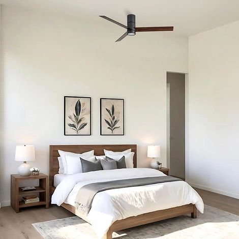ventyly HYBRID Deckenventilator mit Licht schwarz/Esche