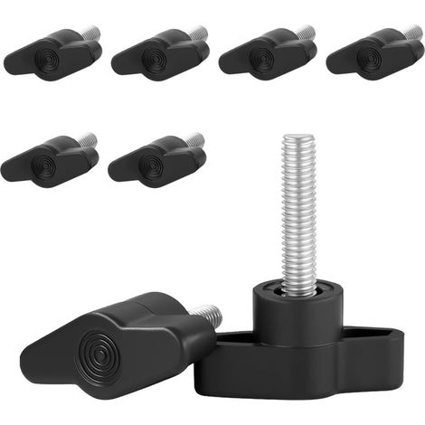 6 Vis à Manche Ailé M8 x 60mm, Vis à Tête Ailée, Boutons de Serrage, Visse Moletées, Visse de Serrage pour Machines, Outils, Poignées de Meubles, éLectronique (1/5)